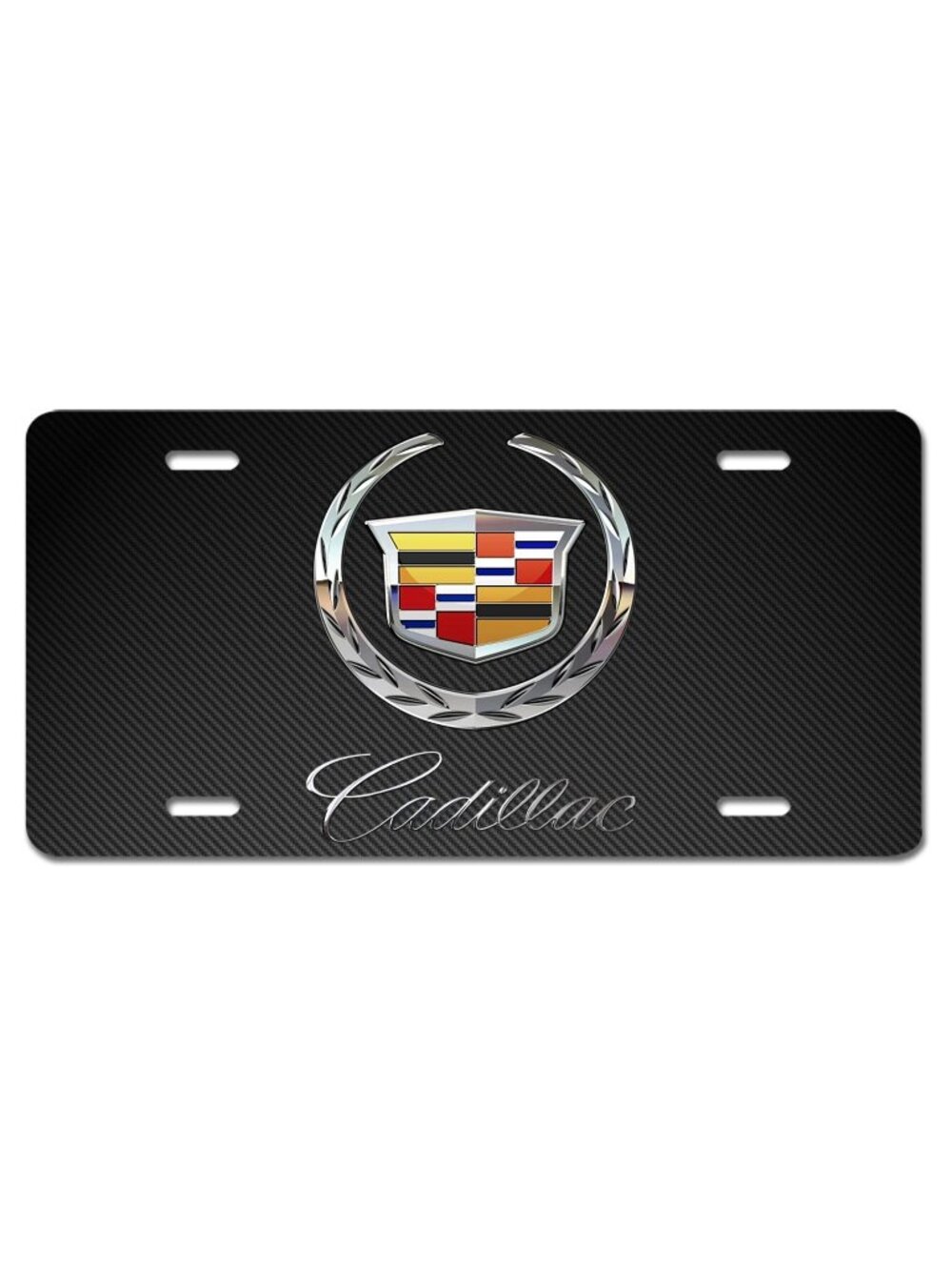 Cadillac Novelty Art Vehicle License Plate Carbon Fiber Look Car Auto Tag